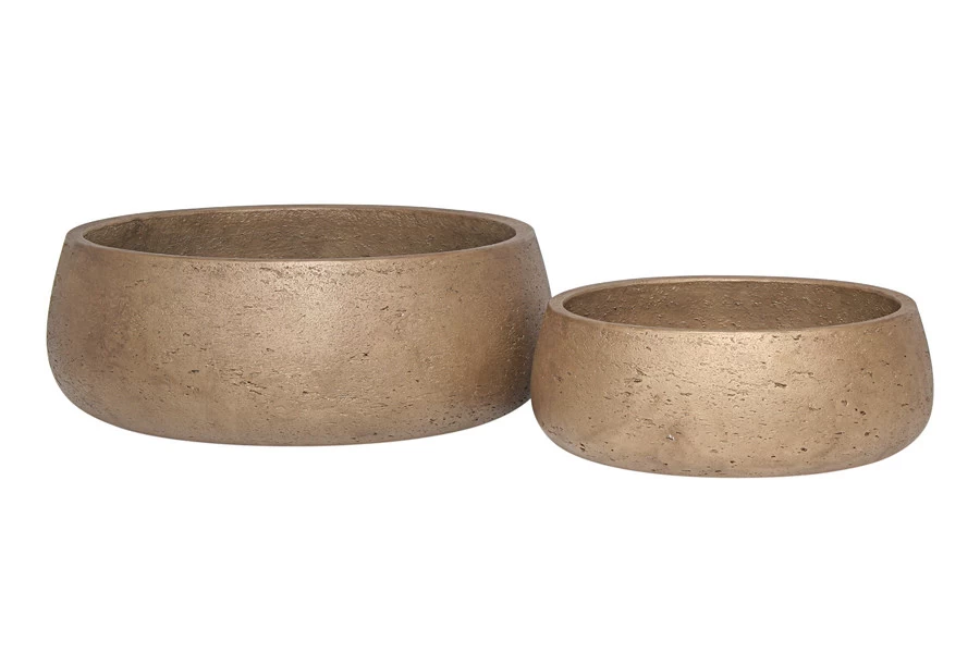 Bloemschaal Cement Rond Bruin Diam. 35 X H. 13cm